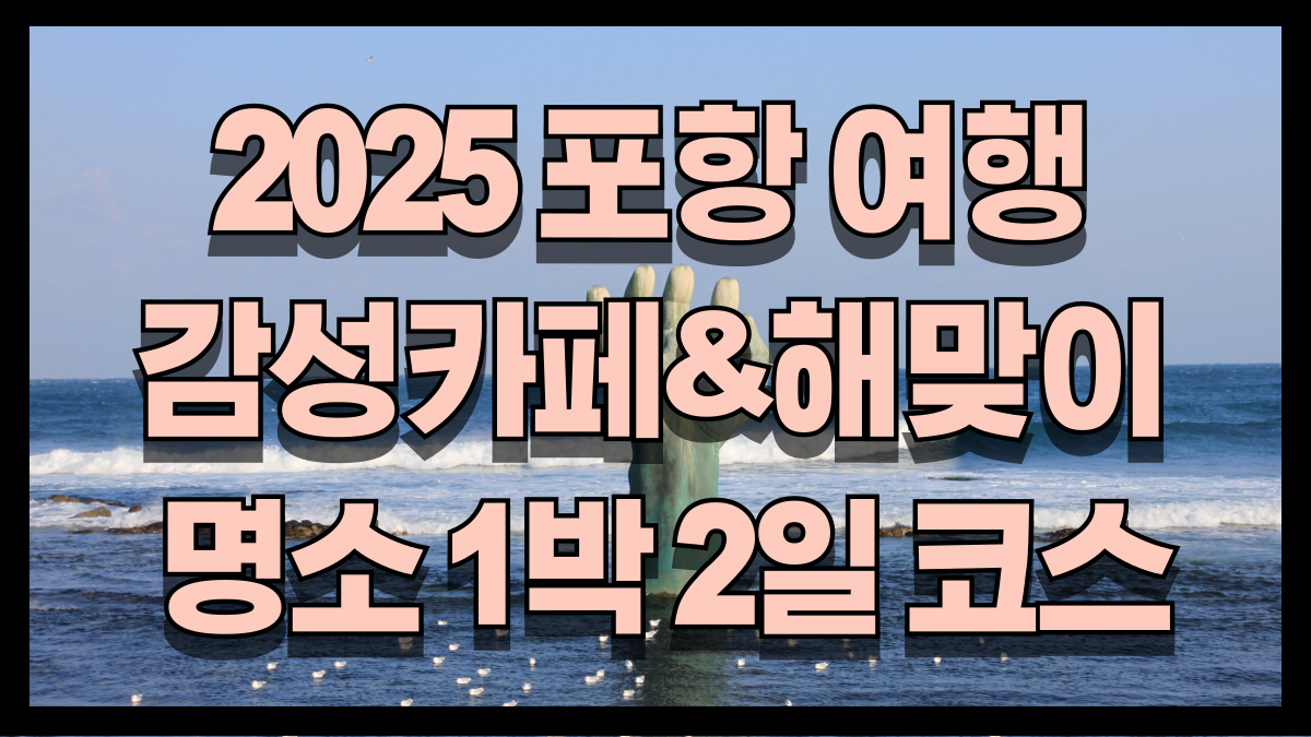2025년 포항 여행 가이드 감성카페부터 해맞이 명소까지 1박 2일 코스 노마로