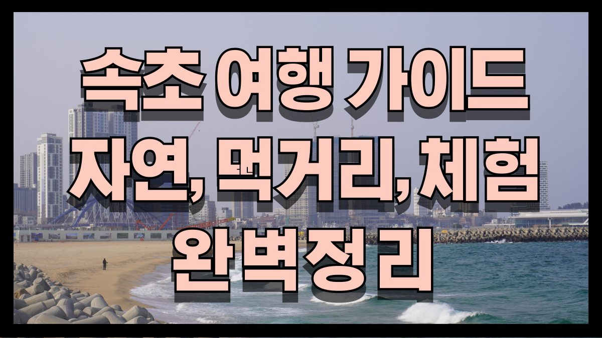 사계절 내내 즐기는 강원도 속초 여행 가이드 2025년 자연먹거리체험까지 완벽 정리 노마로