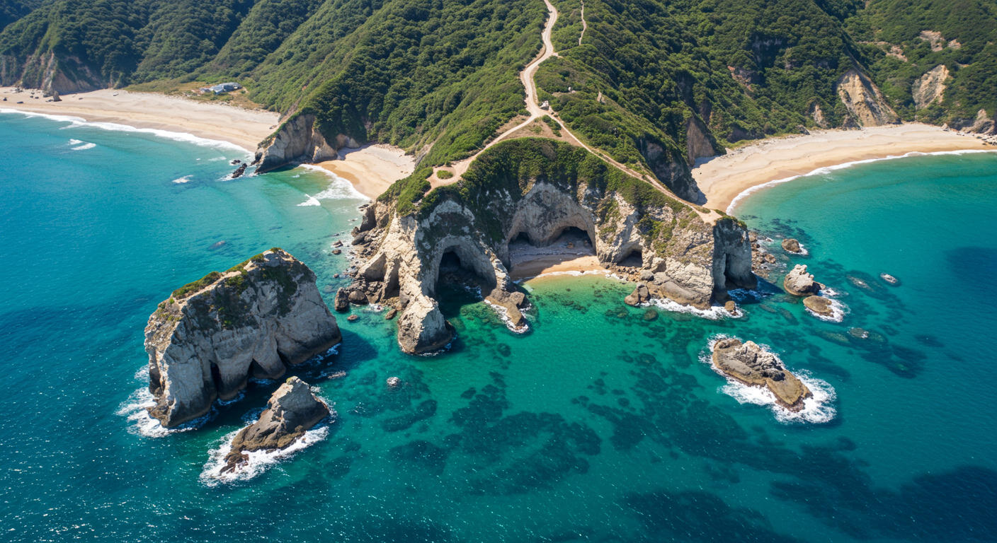 산인 지방 해안 절경: 파도와 바람이 빚어낸 독특한 지형 탐방