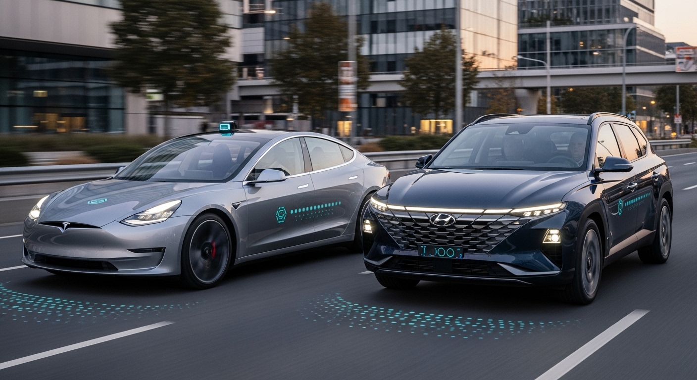 2026년 자율주행 기술, 테슬라 vs 현대 심층 비교! 도로 위 미래는?